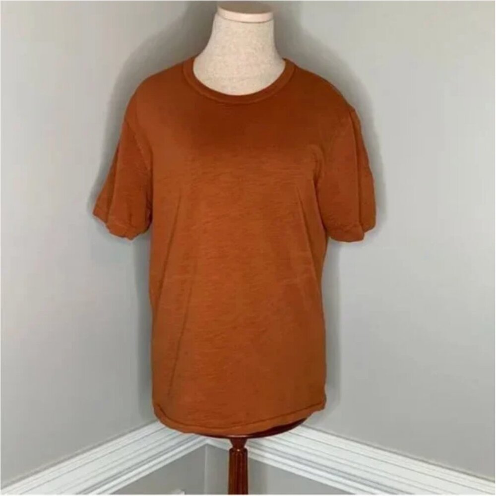 Alex Mill Crew Neck Short Sleeve 100% Cotton Tee Rust Colored Size Medium